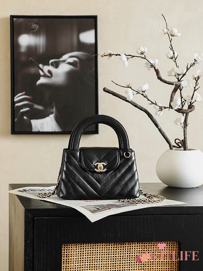 Kitlife Chanel 26P Kelly Bag Black AS4416 13x19x7cm - 1
