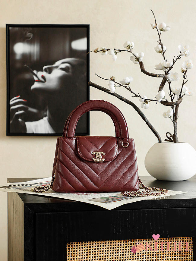 Kitlife Chanel 26P Kelly Bag Burgundy AS4416 13x19x7cm - 1