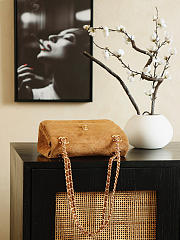 Kitlife Chanel Vintage Chain Bag Suede Brown 14x22x10cm - 4