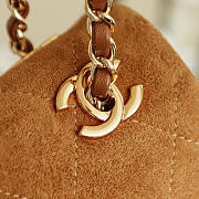 Kitlife Chanel Vintage Chain Bag Suede Brown 14x22x10cm - 2