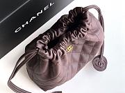 Kitlife Chanel Clutch With Dark Brown Leather Strap Black Lambskin 17x22x8cm - 5