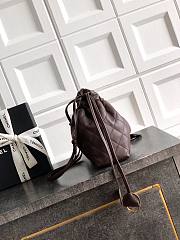 Kitlife Chanel Clutch With Dark Brown Leather Strap Black Lambskin 17x22x8cm - 2