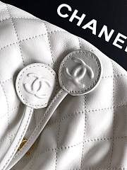 Kitlife Chanel Clutch With White Leather Strap Black Lambskin 17x22x8cm - 3