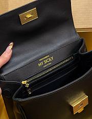 Kitlife Dolce & Gabbana Small My Sicily Handbag In Black Plongé Calfskin 19x21x14cm - 3