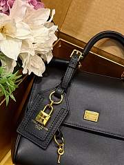 Kitlife Dolce & Gabbana Small My Sicily Handbag In Black Plongé Calfskin 19x21x14cm - 2