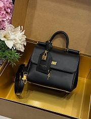 Kitlife Dolce & Gabbana Small My Sicily Handbag In Black Plongé Calfskin 19x21x14cm - 1