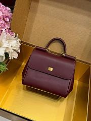 Kitlife Dolce & Gabbana Small My Sicily Handbag In Burgundy Plongé Calfskin 19x21x14cm - 4