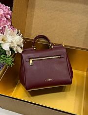 Kitlife Dolce & Gabbana Small My Sicily Handbag In Burgundy Plongé Calfskin 19x21x14cm - 6