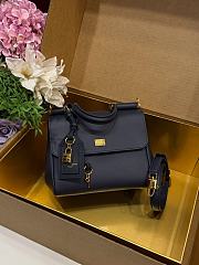 Kitlife Dolce & Gabbana Small My Sicily Handbag In Dark Blue Plongé Calfskin 19x21x14cm  - 1