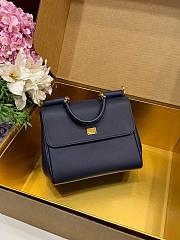 Kitlife Dolce & Gabbana Small My Sicily Handbag In Dark Blue Plongé Calfskin 19x21x14cm  - 6