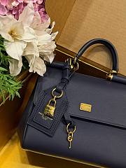 Kitlife Dolce & Gabbana Small My Sicily Handbag In Dark Blue Plongé Calfskin 19x21x14cm  - 2