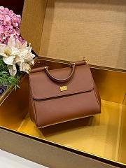 Kitlife Dolce & Gabbana Small My Sicily Handbag In Brown Plongé Calfskin 19x21x14cm - 6