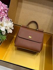 Kitlife Dolce & Gabbana Small My Sicily Handbag In Brown Plongé Calfskin 19x21x14cm - 4