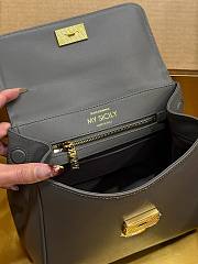 Kitlife Dolce & Gabbana Small My Sicily Handbag In Dark Gray Plongé Calfskin 19x21x14cm  - 5