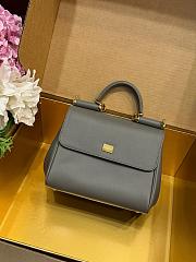 Kitlife Dolce & Gabbana Small My Sicily Handbag In Dark Gray Plongé Calfskin 19x21x14cm  - 3