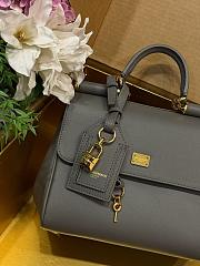 Kitlife Dolce & Gabbana Small My Sicily Handbag In Dark Gray Plongé Calfskin 19x21x14cm  - 2