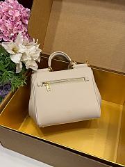 Kitlife Dolce & Gabbana Small My Sicily Handbag In Off-white Plongé Calfskin 19x21x14cm  - 5