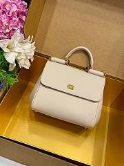 Kitlife Dolce & Gabbana Small My Sicily Handbag In Off-white Plongé Calfskin 19x21x14cm  - 4