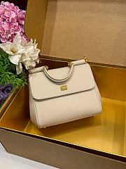 Kitlife Dolce & Gabbana Small My Sicily Handbag In Off-white Plongé Calfskin 19x21x14cm  - 3