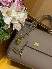 Kitlife Dolce & Gabbana Small My Sicily Handbag In Gray Plongé Calfskin 19x21x14cm  - 4