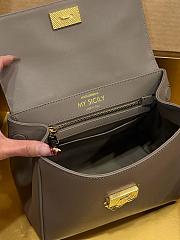 Kitlife Dolce & Gabbana Small My Sicily Handbag In Gray Plongé Calfskin 19x21x14cm  - 3