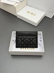 Kitlife Dior Jolie Freesia Card Holder Black Cannage Lambskin 11x7.5x3cm - 2