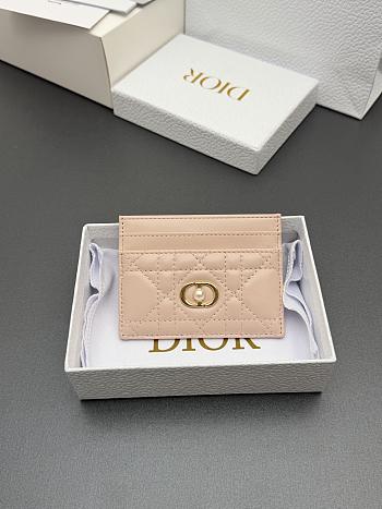 Kitlife Dior Jolie Freesia Card Holder Light Pink Cannage Lambskin 11x7.5x3cm 
