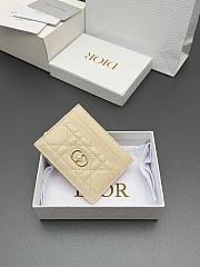 Kitlife Dior Jolie Freesia Card Holder Beige Cannage Lambskin 11x7.5x3cm - 6