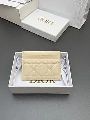 Kitlife Dior Jolie Freesia Card Holder Beige Cannage Lambskin 11x7.5x3cm - 2