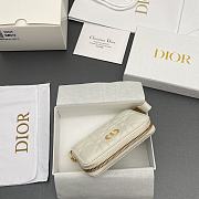 Kitlife Dior Caro Scarlet Wallet White Cannage Calfskin 11x7.5x3cm - 4