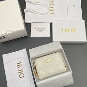 Kitlife Dior Caro Scarlet Wallet White Cannage Calfskin 11x7.5x3cm - 3