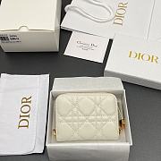 Kitlife Dior Caro Scarlet Wallet White Cannage Calfskin 11x7.5x3cm - 2