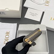 Kitlife Dior Caro Scarlet Wallet Dark Gray Cannage Calfskin 11x7.5x3cm - 6