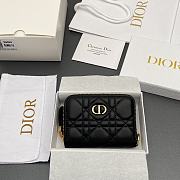 Kitlife Dior Caro Scarlet Wallet Black Cannage Calfskin 11x7.5x3cm - 1