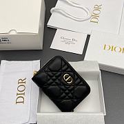 Kitlife Dior Caro Scarlet Wallet Black Cannage Calfskin 11x7.5x3cm - 6