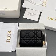 Kitlife Dior Caro Scarlet Wallet Black Cannage Calfskin 11x7.5x3cm - 4