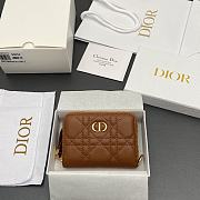 Kitlife Dior Caro Scarlet Wallet Brown Cannage Calfskin 11x7.5x3cm - 1