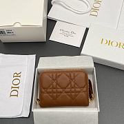 Kitlife Dior Caro Scarlet Wallet Brown Cannage Calfskin 11x7.5x3cm - 6