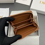 Kitlife Dior Caro Scarlet Wallet Brown Cannage Calfskin 11x7.5x3cm - 3