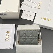 Kitlife Dior Caro Scarlet Wallet Gray Cannage Calfskin 11x7.5x3cm - 6