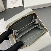 Kitlife Dior Caro Scarlet Wallet Gray Cannage Calfskin 11x7.5x3cm - 3