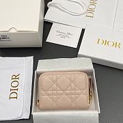 Kitlife Dior Caro Scarlet Wallet Light Pink Cannage Calfskin 11x7.5x3cm - 6