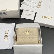 Kitlife Dior Caro Scarlet Wallet Off-white Cannage Calfskin 11x7.5x3cm - 1