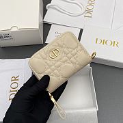 Kitlife Dior Caro Scarlet Wallet Off-white Cannage Calfskin 11x7.5x3cm - 3