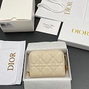 Kitlife Dior Caro Scarlet Wallet Off-white Cannage Calfskin 11x7.5x3cm - 4