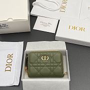 Kitlife Dior Caro Scarlet Wallet Green Cannage Calfskin 11x7.5x3cm - 1