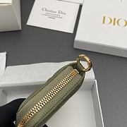 Kitlife Dior Caro Scarlet Wallet Green Cannage Calfskin 11x7.5x3cm - 6