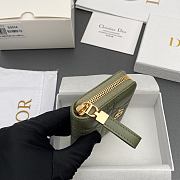 Kitlife Dior Caro Scarlet Wallet Green Cannage Calfskin 11x7.5x3cm - 5