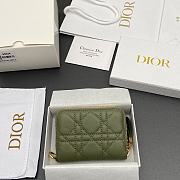 Kitlife Dior Caro Scarlet Wallet Green Cannage Calfskin 11x7.5x3cm - 4