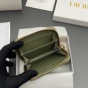 Kitlife Dior Caro Scarlet Wallet Green Cannage Calfskin 11x7.5x3cm - 3